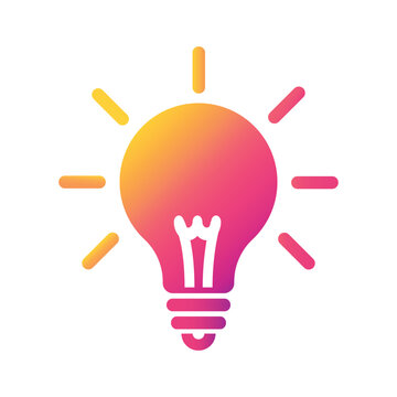 Light bulb in gradient colors - icons, vector.