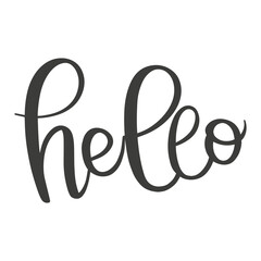 Hi, Hello lettering design. Banner, poster concept with text Hello. Template for laser or milling cut, scrap booking, textile, gift, photo zone. Vector Illustration 