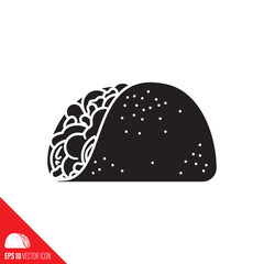 Taco vector glyph icon