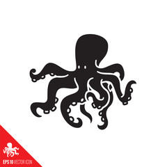 Octopus vector glyph icon