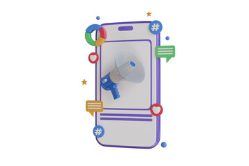Digital Marketing 3D Illustration