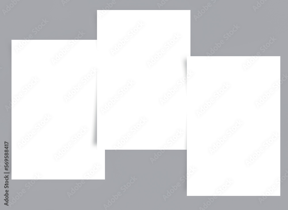 Poster blank plain white papers mockup templates set used for ui apps designing and website header. blank p