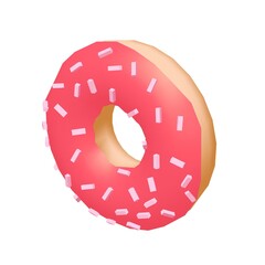 Delicious donut on white background