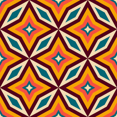Retro 70s seamless pattern.Mid Century pattern.