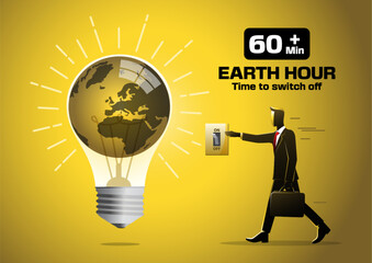 Earth Hour Day banner vector illustration
