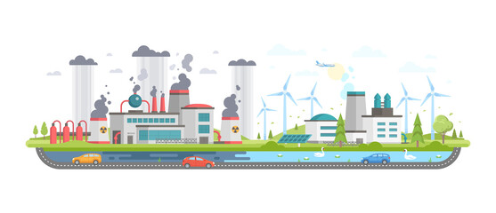 Say no to pollution - modern flat design style illustration