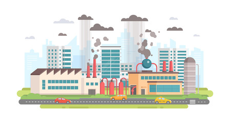 Fototapeta premium Stop air pollution - modern flat design style illustration