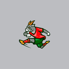 illustration of a Running Goat
