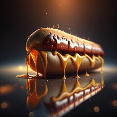 A close up of the Hotdog.Generative AI