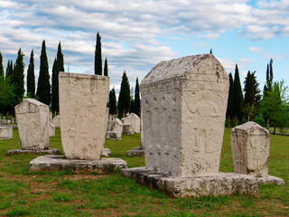 Stecci Medieval Tombstones Graveyards in Radimlja, Bosnia and Herzegovina. Unesco site. Historic...