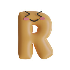 Cute Letter R 3D Alphabet
