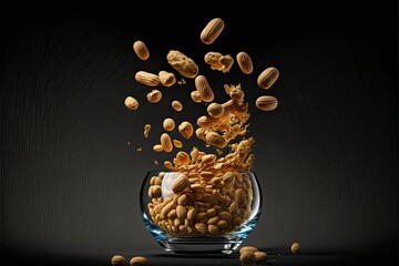 Peanuts Floating in the air, Generative AI