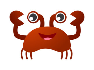 Crab cartoon character . Vector .