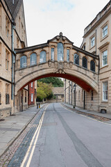 Fototapeta na wymiar Bridge of sign with the Sheldonian theatre background - Oxford, UK