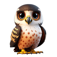 Cute falcon cartoon character created using generative AI tools