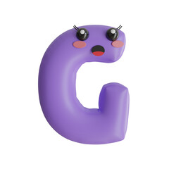 Cute Letter G 3D Alphabet
