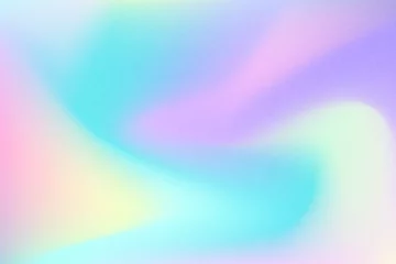 Fotobehang Y2k girly blurred noisy gradient background. Fluid cool holographic gradient poster for wall art, presentation or landing page. Modern iridescent wallpaper design tempate. Vector illustration © svetolk
