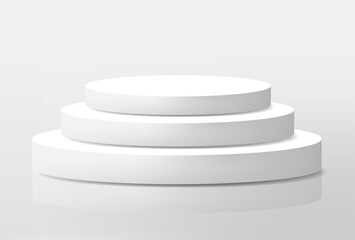 Realistic podiums for Award.3d podiums .Realistic Pedestal.3d Tribune.Geometric platform.Vector