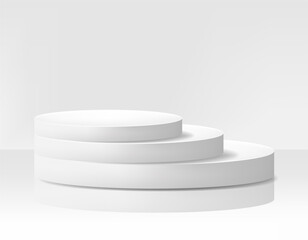 Realistic podiums for Award.3d podiums .Realistic Pedestal.3d Tribune.Geometric platform.Vector