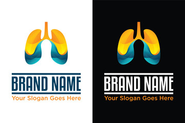 abstract modern Lungs care logo illustration logo design