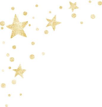 Cute golden stars and confetti decoration