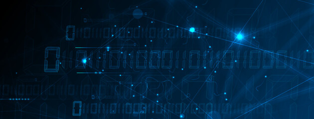 Quantum processing. Deep learning artificial intelligence. Future new technology  for business or science presentation