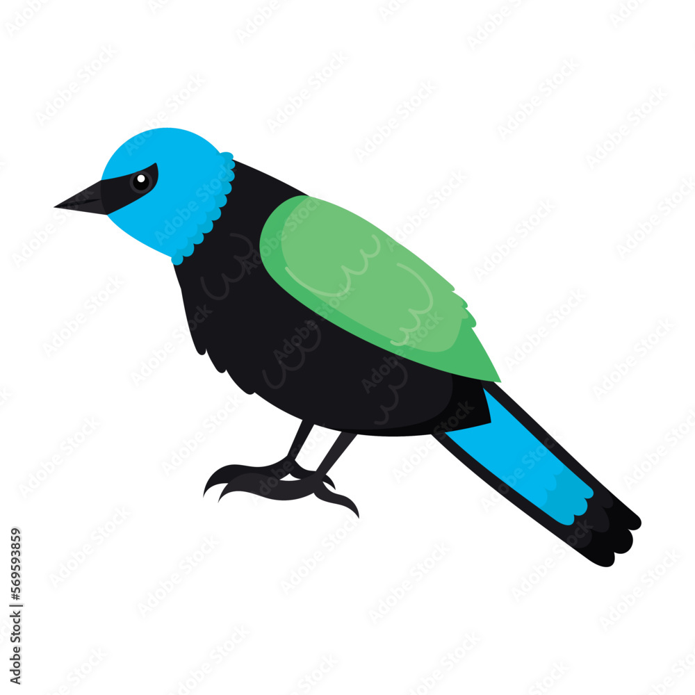 Poster blue and green bird