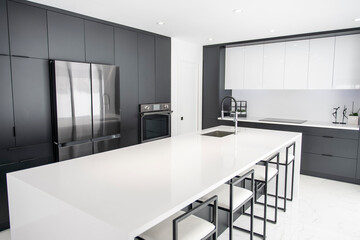 bright, spacious and modern kitchen on a new house