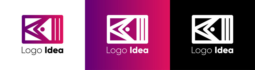 creative design modern logotype for your company. Vector geometric icon. Linear style logo.