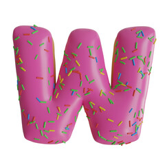 Donut Letter 3D W Alphabet