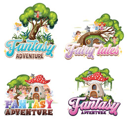 Set of fairy tale banner