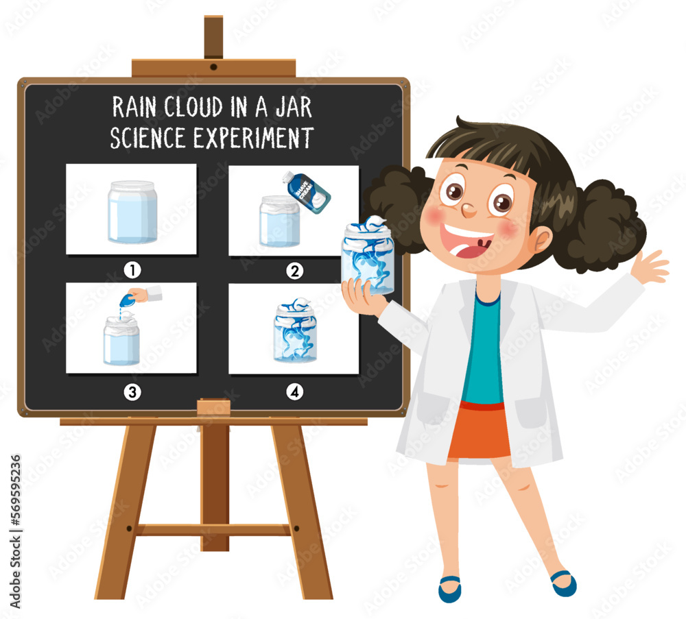 Wall mural rain cloud in a jar science experiment
