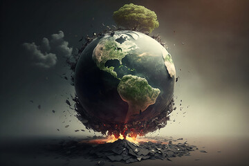 Save the earth. Earth Pollution. We have to save the earth. Earth Burning. Generative AI.
