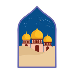 muslim mosque in frame