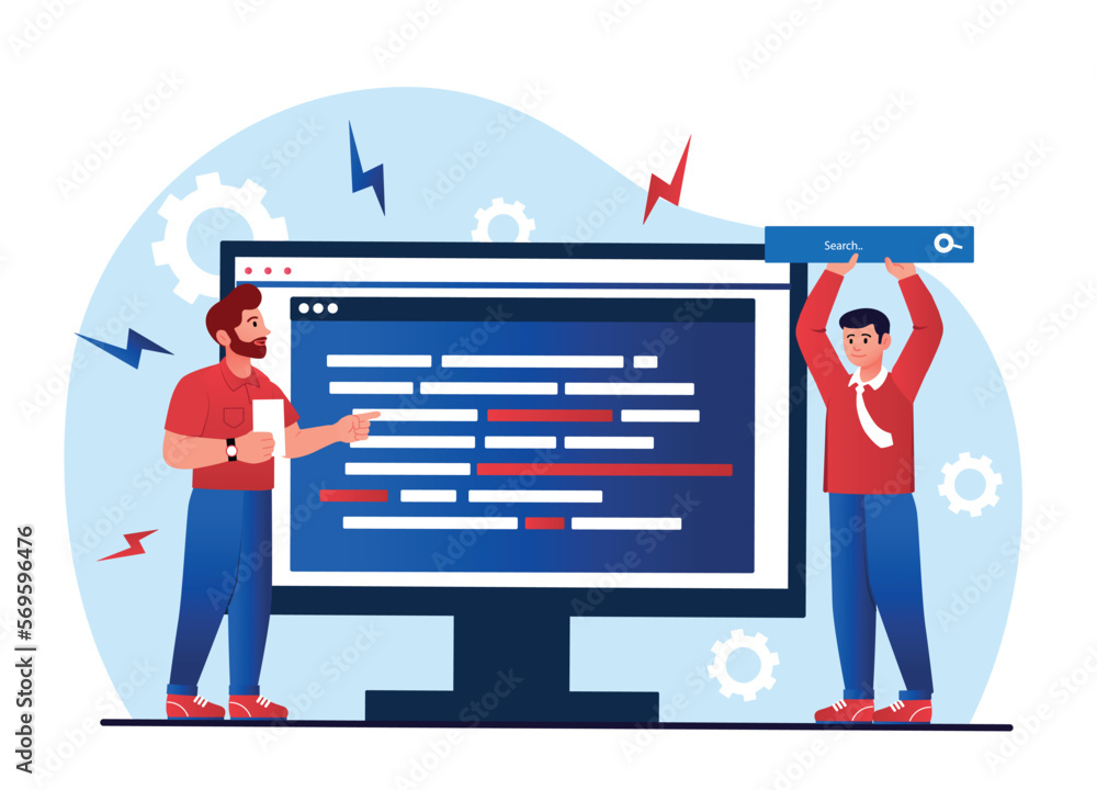 Poster programming and web design. modern technologies and digital world, it specialists and programmers wr