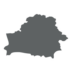 Belarus - smooth grey silhouette map of country area. Simple flat vector illustration.