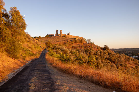 Ruins of the castle of Montemor o Novo, district of Evora, Portugal