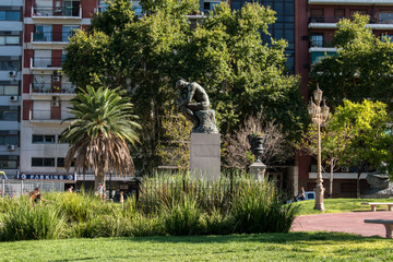 The thinker sculpture in National Congress square in Buenos Aires city centre