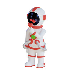 Astronaut With Love Heart 3D Illustration