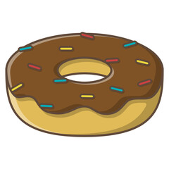 chocolate donut icon illustration