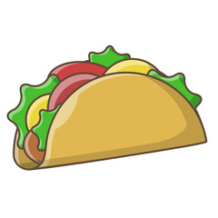 taco mexican food. tasty fastfood icon illustration