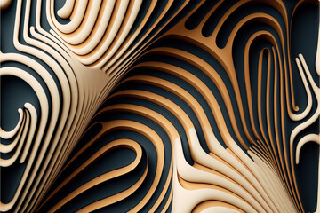 black and gold abstract background created with Generative AI