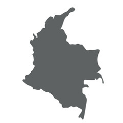 Colombia - smooth grey silhouette map of country area. Simple flat vector illustration.