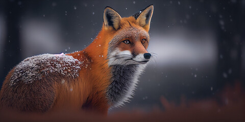 red fox in the snow