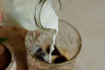 frozen coffee with milk, Healthy food