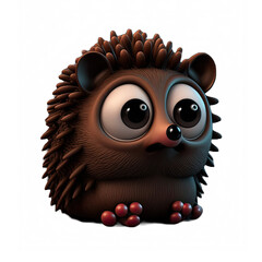 Cute hedgehog cartoon character created using generative AI tools