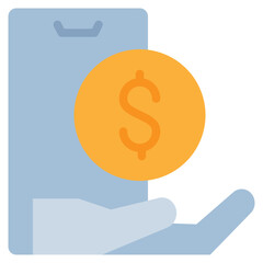 hand money exchange receive transfer icon flat style
