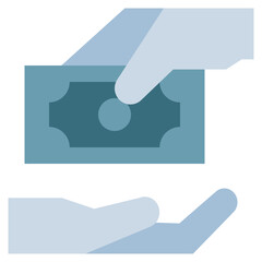 money exchange transfer give hand icon flat style