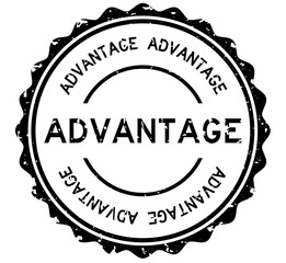 Grunge black advantage word round rubber seal stamp on white background