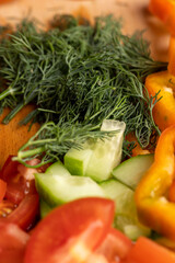 Sliced green fragrant dill, close up
